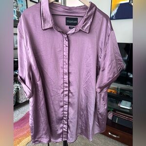 Wildfang Empower Satin Button Up Size 3X